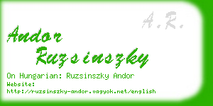 andor ruzsinszky business card